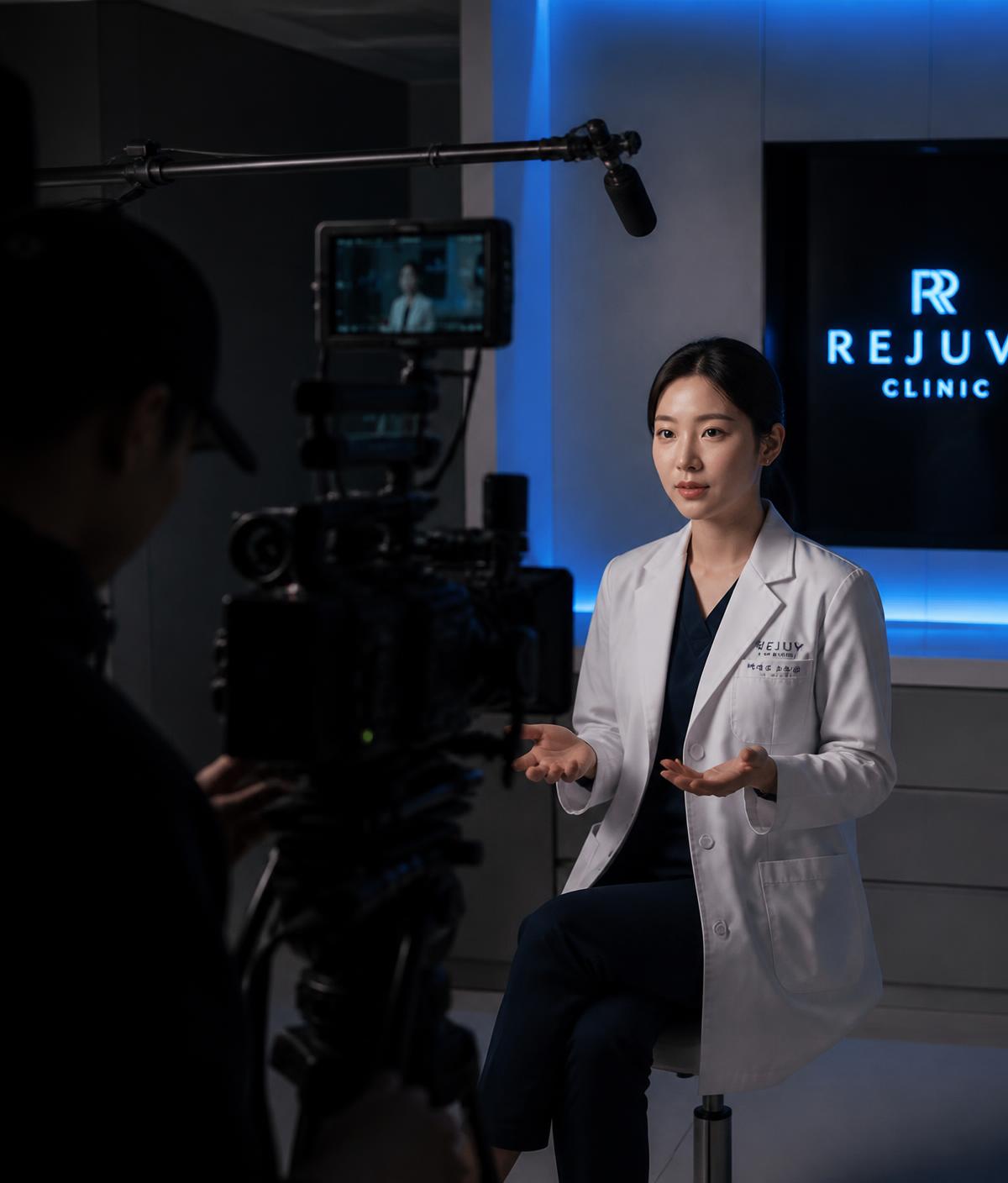 프리미엄 클리닉에서 촬영 중인 원장